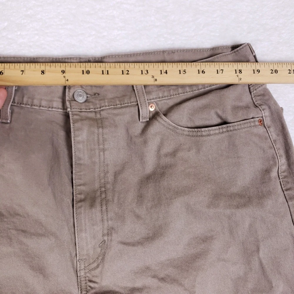 Levi's 505 Regular Fit Jeans Khaki Brown‎ 40x30 Straight Leg WaterLess Denim
